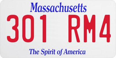 MA license plate 301RM4