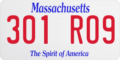 MA license plate 301RO9