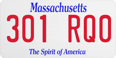 MA license plate 301RQ0