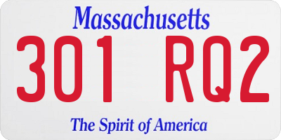 MA license plate 301RQ2