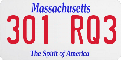 MA license plate 301RQ3