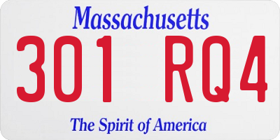 MA license plate 301RQ4