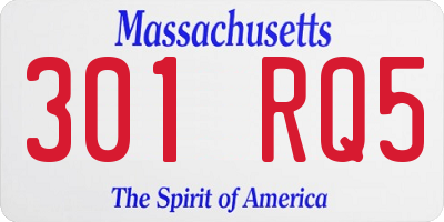MA license plate 301RQ5