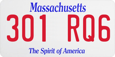 MA license plate 301RQ6