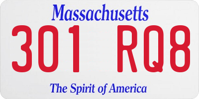 MA license plate 301RQ8