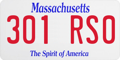 MA license plate 301RS0