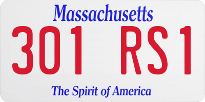 MA license plate 301RS1