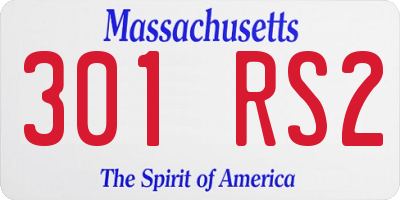 MA license plate 301RS2