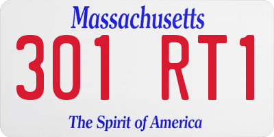 MA license plate 301RT1