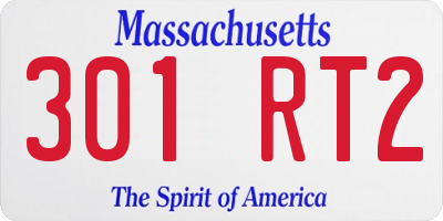 MA license plate 301RT2