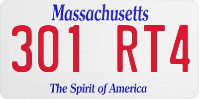 MA license plate 301RT4