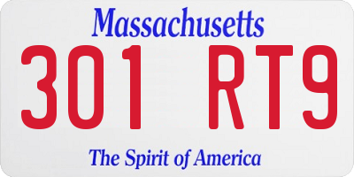 MA license plate 301RT9