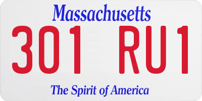 MA license plate 301RU1