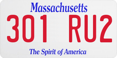 MA license plate 301RU2