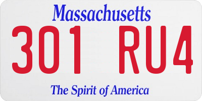 MA license plate 301RU4