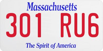 MA license plate 301RU6