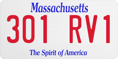 MA license plate 301RV1