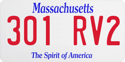 MA license plate 301RV2