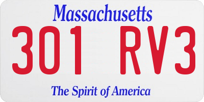 MA license plate 301RV3