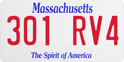 MA license plate 301RV4