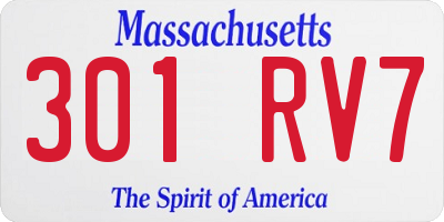 MA license plate 301RV7