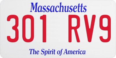 MA license plate 301RV9