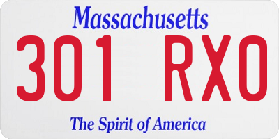 MA license plate 301RX0