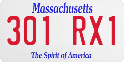 MA license plate 301RX1