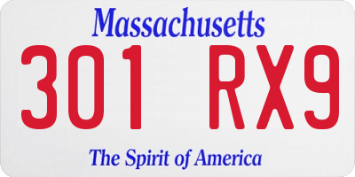 MA license plate 301RX9