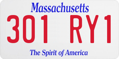 MA license plate 301RY1