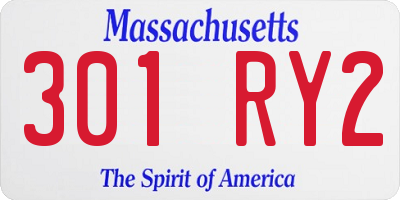 MA license plate 301RY2