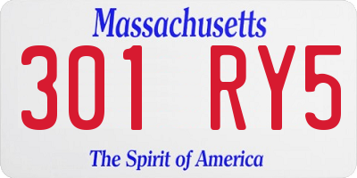 MA license plate 301RY5