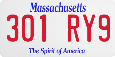MA license plate 301RY9