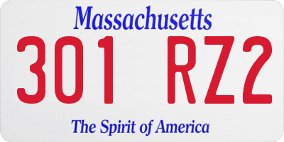 MA license plate 301RZ2