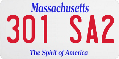 MA license plate 301SA2