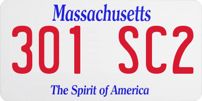 MA license plate 301SC2