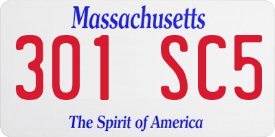 MA license plate 301SC5