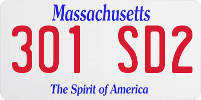 MA license plate 301SD2