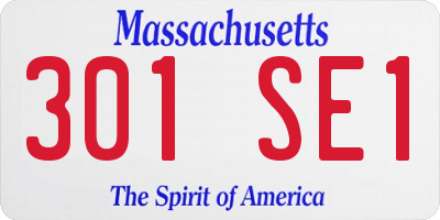 MA license plate 301SE1