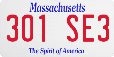 MA license plate 301SE3