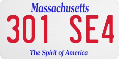 MA license plate 301SE4