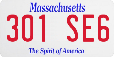 MA license plate 301SE6