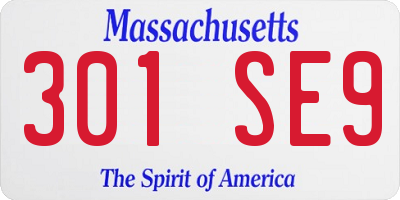 MA license plate 301SE9