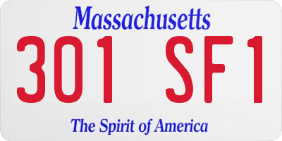 MA license plate 301SF1