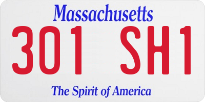 MA license plate 301SH1