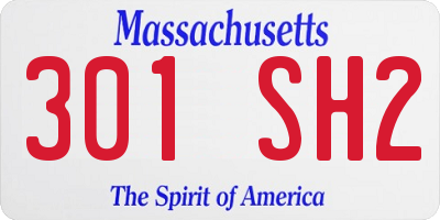 MA license plate 301SH2