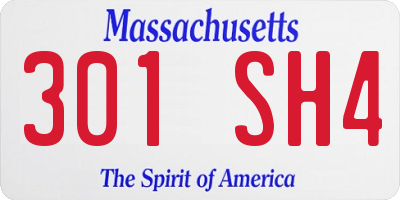 MA license plate 301SH4