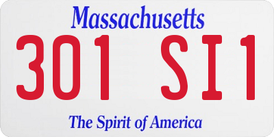 MA license plate 301SI1