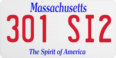 MA license plate 301SI2