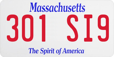 MA license plate 301SI9